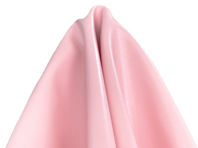 画像4: 合皮レザー生地 原色系 無地 難燃【ツヤあり 薄ピンク】 (4)