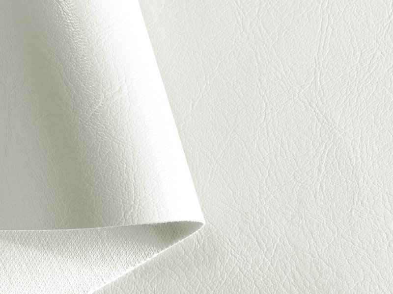 画像3: 合皮レザー生地 原色系 無地 難燃【ツヤあり 白】 (3)