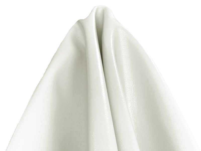画像4: 合皮レザー生地 原色系 無地 難燃【ツヤあり 白】 (4)