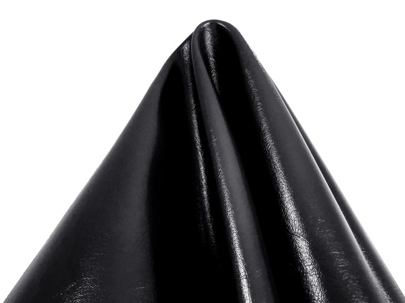 画像4: 合皮レザー生地 原色系 無地 難燃【ツヤあり 黒】 (4)