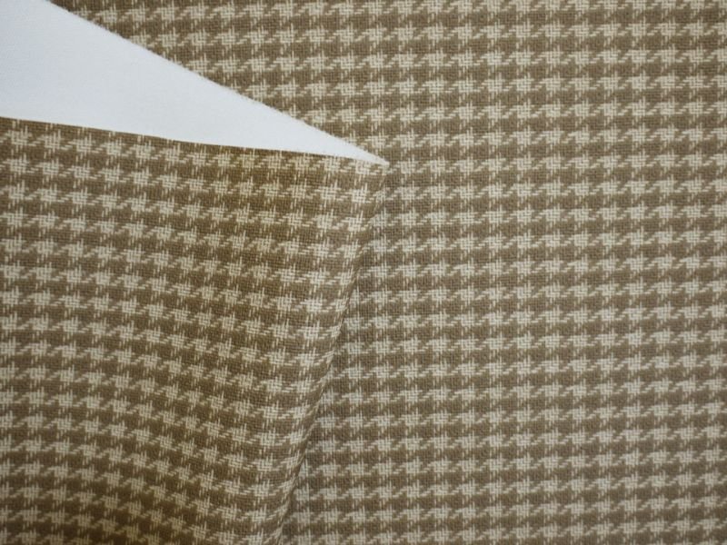 画像3: 合皮レザー生地 ファブリック調 難燃【チェック柄 ブラウン】 (3)