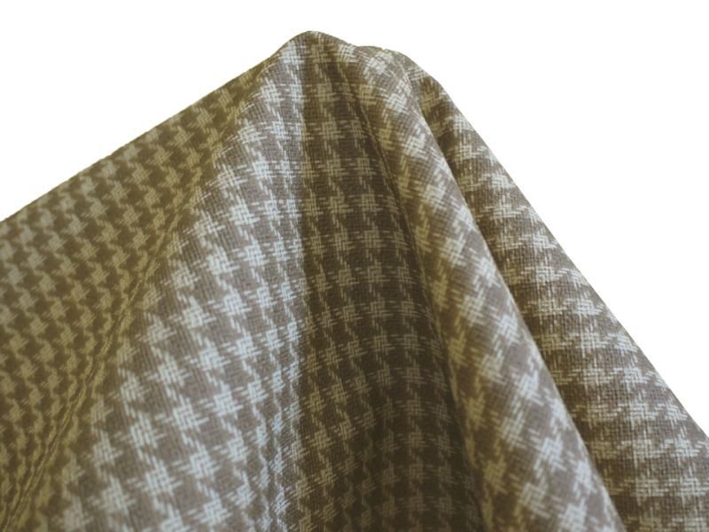 画像4: 合皮レザー生地 ファブリック調 難燃【チェック柄 ブラウン】 (4)