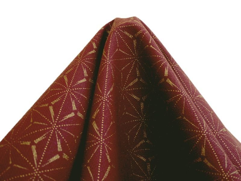 画像5: 合皮レザー生地 ファブリック調 和柄 難燃【麻葉繋 赤】 (5)