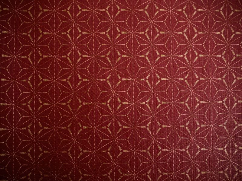 画像2: 合皮レザー生地 ファブリック調 和柄 難燃【麻葉繋 赤】 (2)
