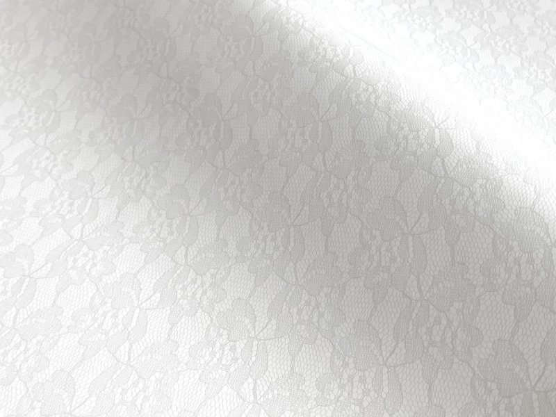 画像2: レース柄 合皮レザー生地【花柄レース模様 白】 (2)