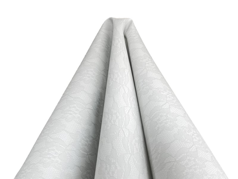 画像5: レース柄 合皮レザー生地【花柄レース模様 白】 (5)