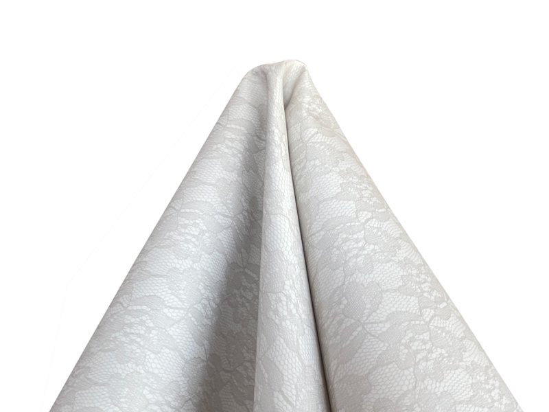 画像5: レース柄 合皮レザー生地【花柄レース模様 ホワイトグレー】 (5)