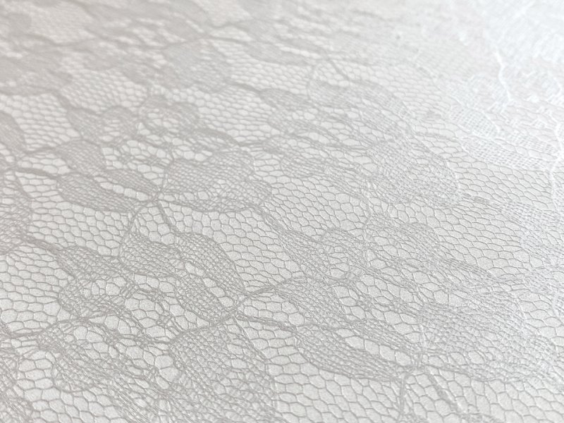 画像7: レース柄 合皮レザー生地【花柄レース模様 ホワイトグレー】 (7)