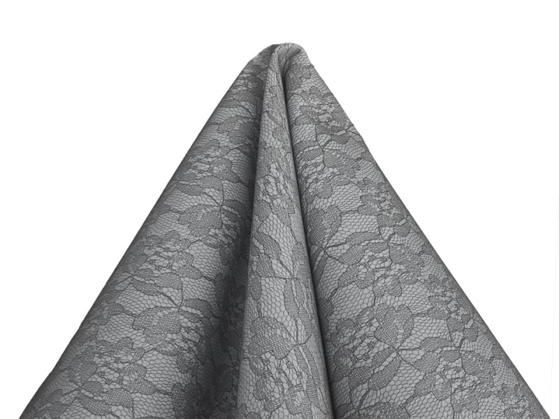 画像5: レース柄 合皮レザー生地【花柄レース模様 グレー】 (5)