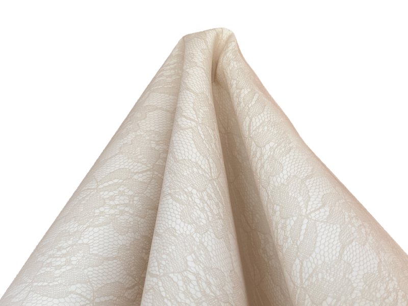 画像5: レース柄 合皮レザー生地【花柄レース模様 ベージュ】 (5)