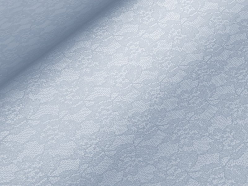 画像2: レース柄 合皮レザー生地【花柄レース模様 水色】 (2)