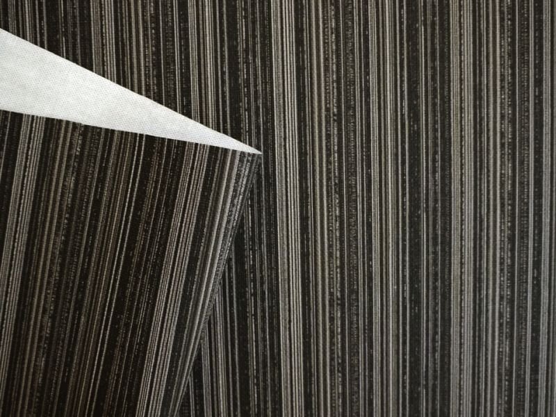 画像3: 合皮レザー生地 ファブリック調 難燃【ストライプ柄 ブラック】 (3)