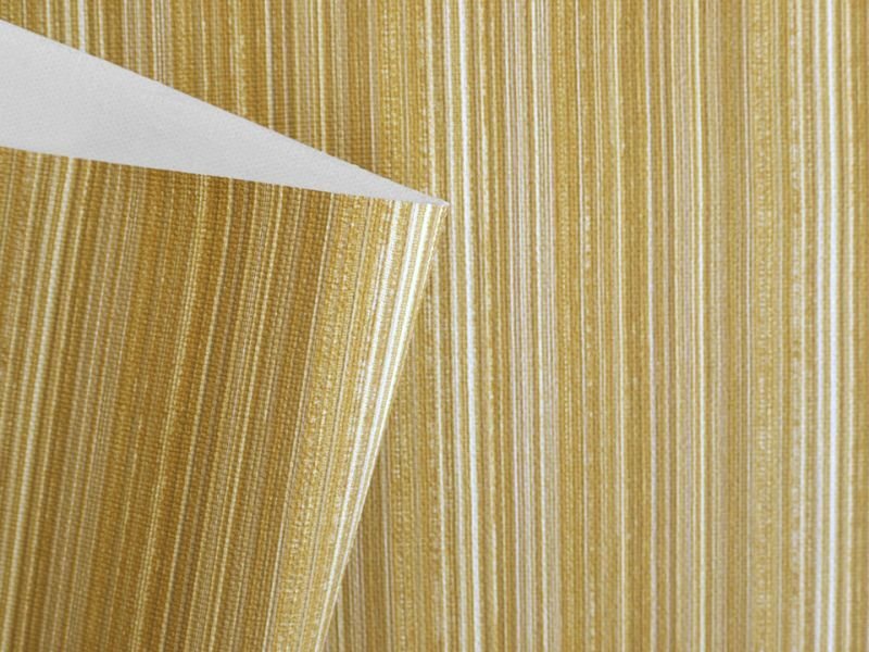 画像3: 合皮レザー生地 ファブリック調 難燃【ストライプ柄 モスイエロー】 (3)