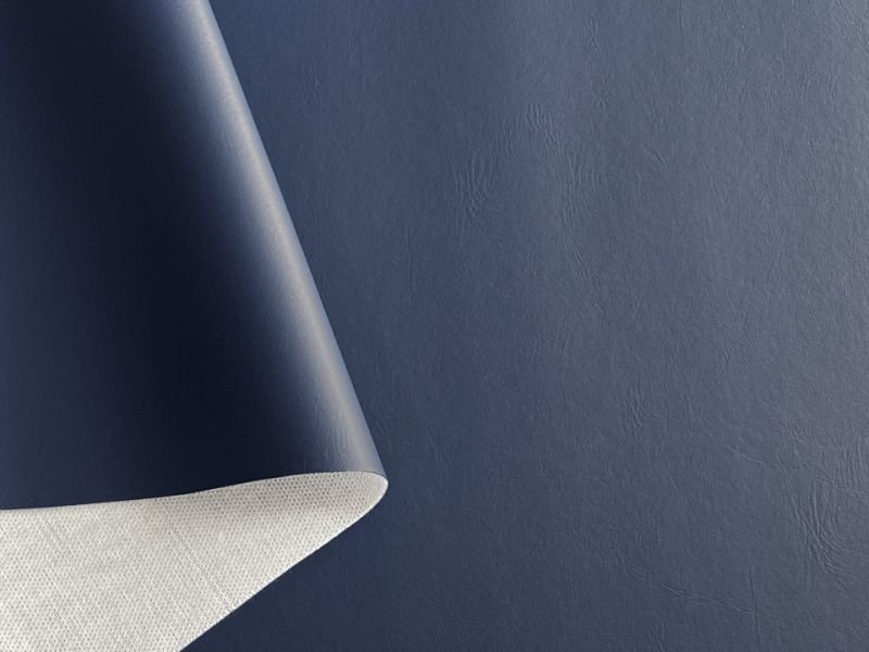 画像3: [巾122] 合皮レザー生地 難燃 耐光 無地【マット調ツヤなし 紺】 (3)