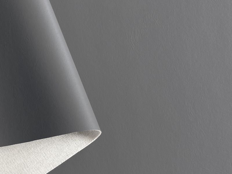 画像3: [巾122] 合皮レザー生地 難燃 耐光 無地【マット調ツヤなし グレー】 (3)