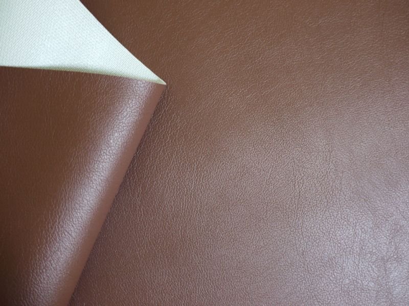 画像4: 合皮レザー生地【難燃 茶】 (4)