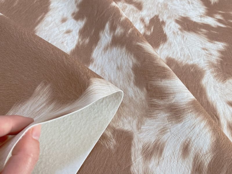 画像8: 合皮レザー生地【毛皮調 ブラウン】 (8)