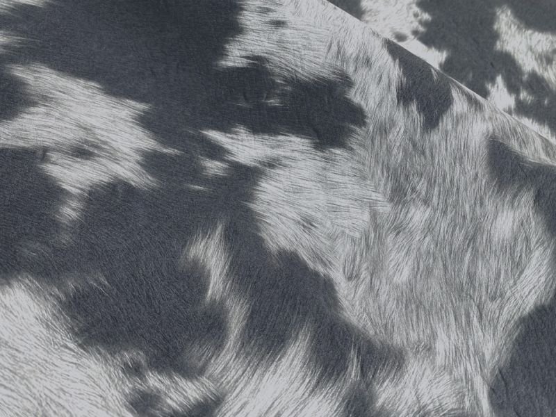 画像2: 合皮レザー生地【毛皮調 グレー】 (2)