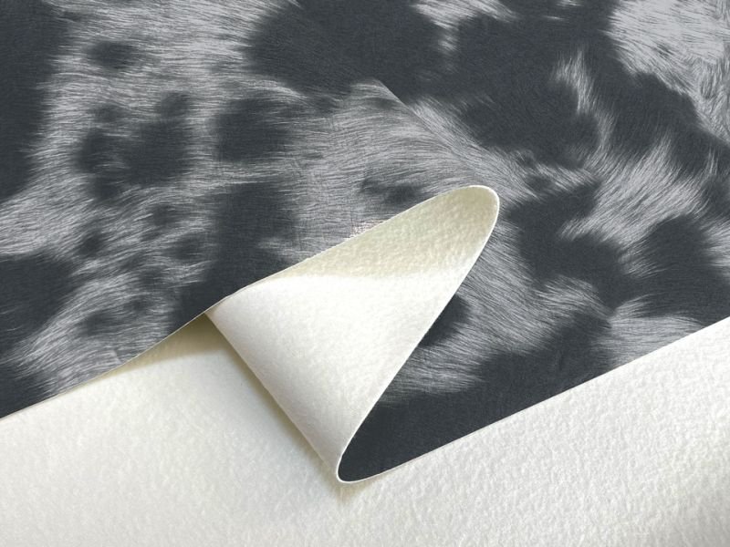 画像4: 合皮レザー生地【毛皮調 グレー】 (4)