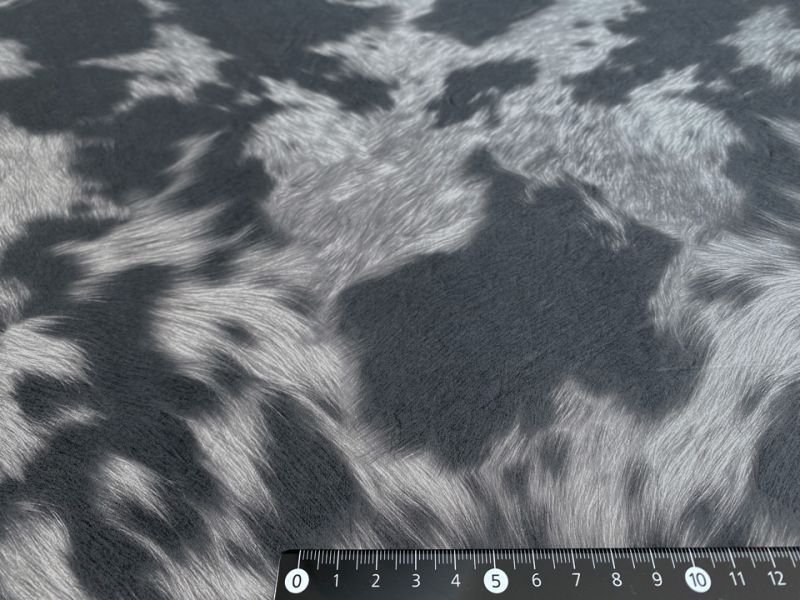 画像6: 合皮レザー生地【毛皮調 グレー】 (6)