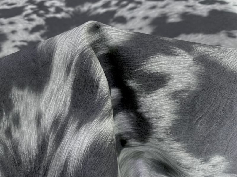 画像7: 合皮レザー生地【毛皮調 グレー】 (7)