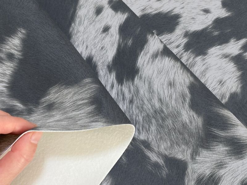画像8: 合皮レザー生地【毛皮調 グレー】 (8)