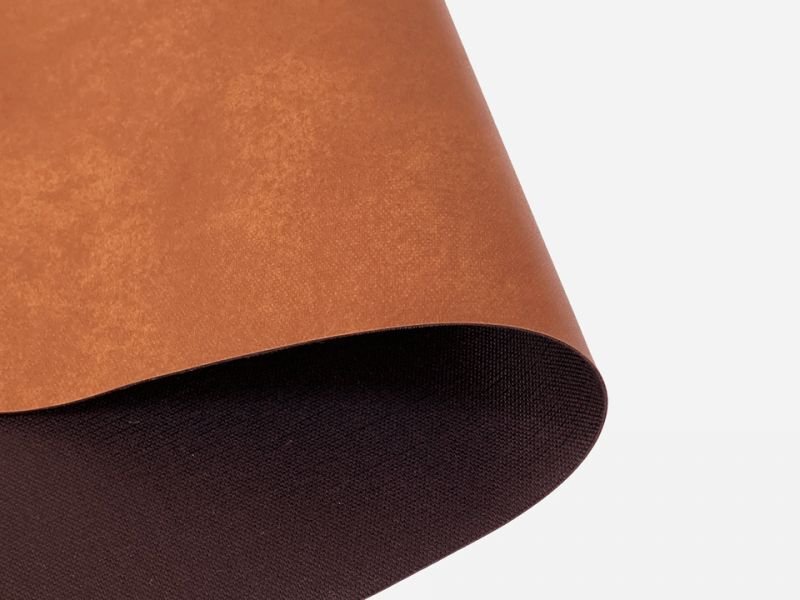 画像3: 合皮レザー生地 【ツヤ控えめ シボ極小 キャメル】 (3)