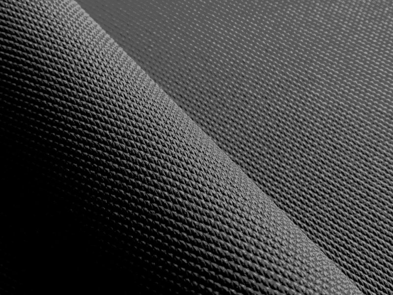 画像1: [巾122] ざらざら滑りにくい！ 合皮レザー生地 難燃 伸縮【耐候性 黒】 (1)