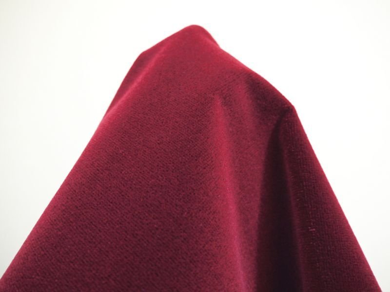 画像4: インテリア 厚手 ベロア生地【難燃 ダークレッド】 (4)