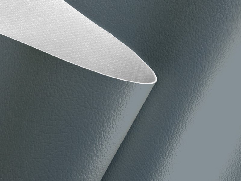 画像2: 合皮レザー生地【難燃 伸縮性 濃グレー 巾137】 (2)