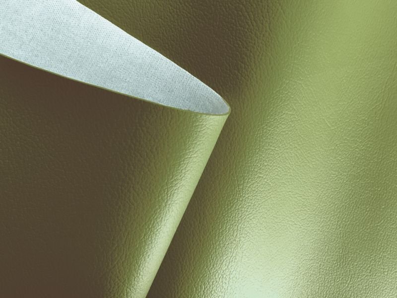 画像2: 合皮レザー生地【難燃 伸縮性 オリーブ 巾137】 (2)