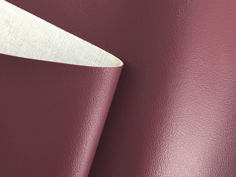 画像2: 合皮レザー生地【難燃 伸縮性 エンジ 巾137】 (2)