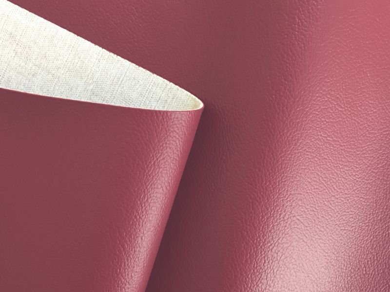 画像2: 合皮レザー生地【難燃 伸縮性 ペールレッド 巾137】 (2)