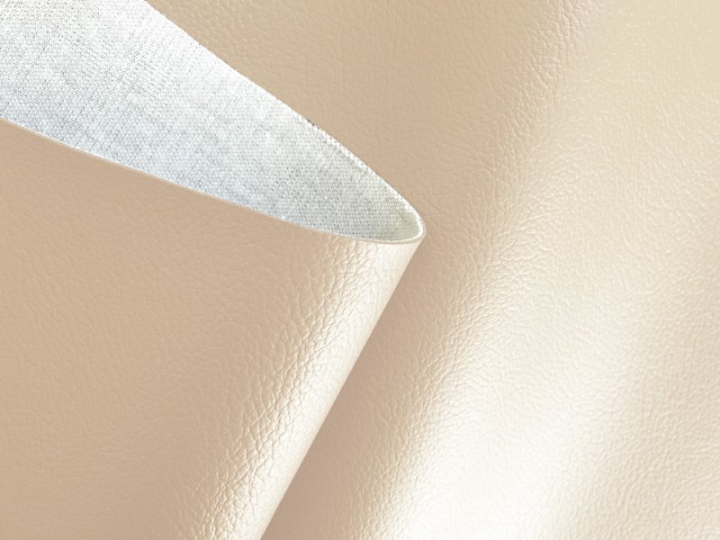 画像2: 合皮レザー生地【難燃 伸縮性 ベージュ 巾137】 (2)