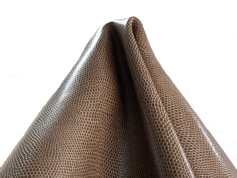 画像6: 【特価】トカゲ革 合皮レザー生地 エンボス【リザード 茶色】 ※廃番予定※ (6)