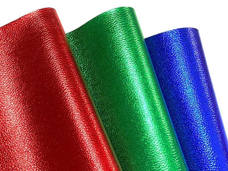 画像7: [送料無料]【限定品】合皮レザー生地 箔加工 メタリックラメ 【ブルー】92×30cm (7)