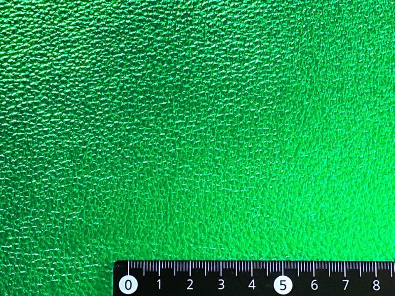 画像6: [送料無料]【限定品】合皮レザー生地 箔加工 メタリックラメ 【グリーン】92×30cm (6)