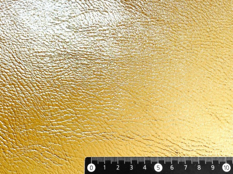 画像5: 【限定品】箔加工 合皮レザー生地 メタリックラメ 【シボ 金色・ゴールド】 (5)