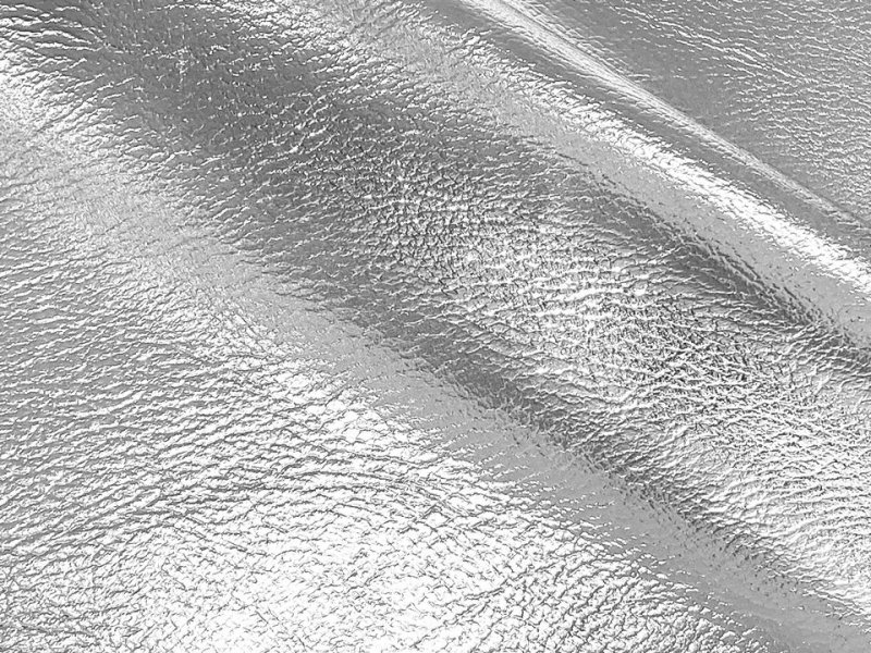 画像2: 【限定品】箔加工 合皮レザー生地 メタリックラメ 【シボ 銀色・シルバー】 (2)