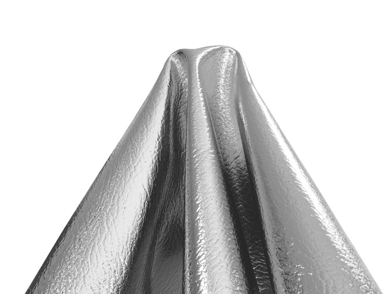 画像4: 【限定品】箔加工 合皮レザー生地 メタリックラメ 【シボ 銀色・シルバー】 (4)