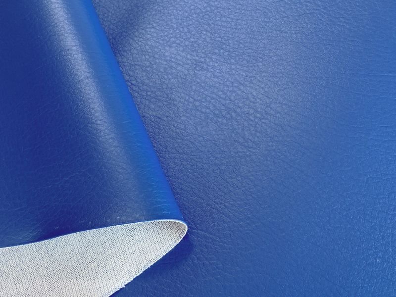 画像3: [巾60] バイク・ジェットスキー用 合皮レザー生地 無地 難燃 伸縮【耐候性 青】 (3)