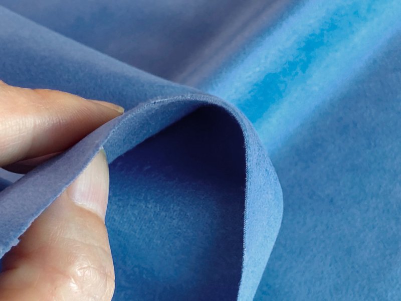 画像3: 難燃性 スエード生地 やや薄手【ブルー】 (3)