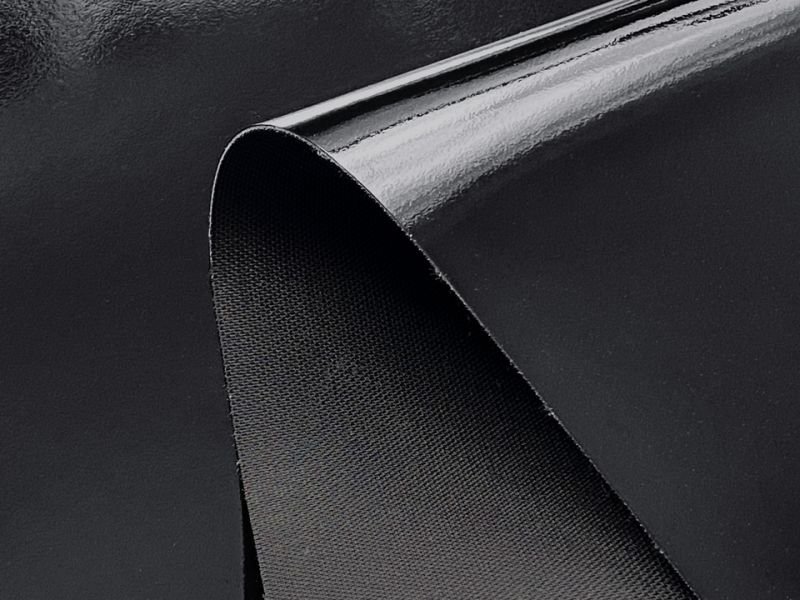 画像2: 合皮レザー生地 エナメル【黒】 (2)