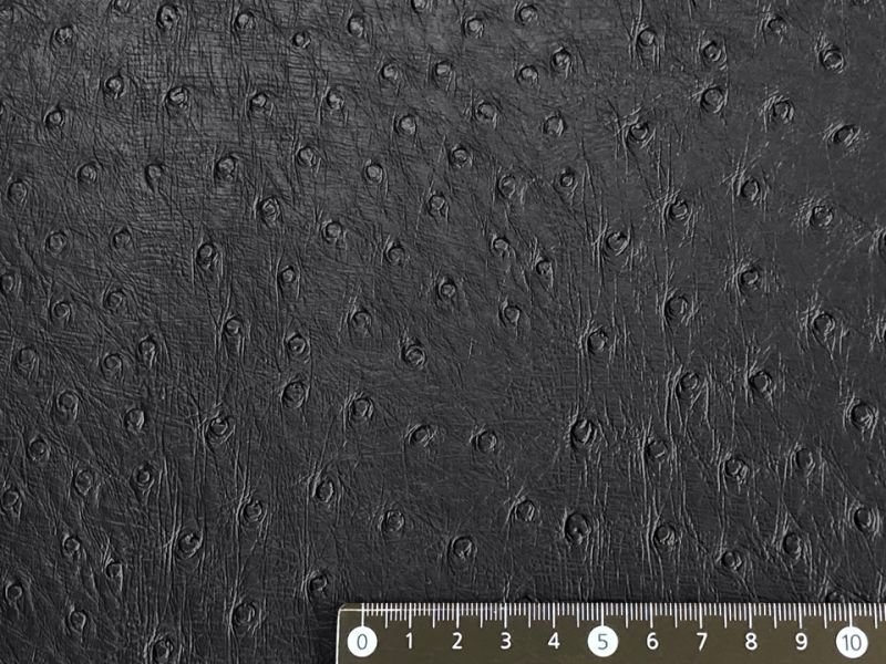 画像5: 合皮レザー生地【オーストリッチ 難燃 黒】 (5)