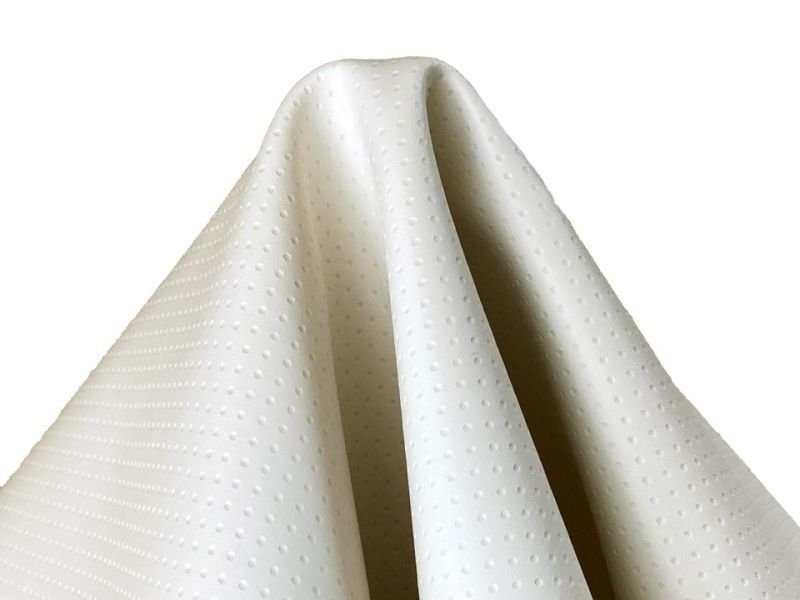 画像5: 合皮レザー生地【ドットパンチング 難燃 白】 (5)