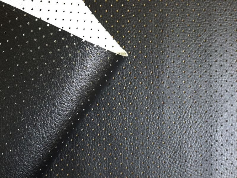 画像3: 合皮レザー生地【パンチング 穴あき 難燃 広幅 黒】 (3)