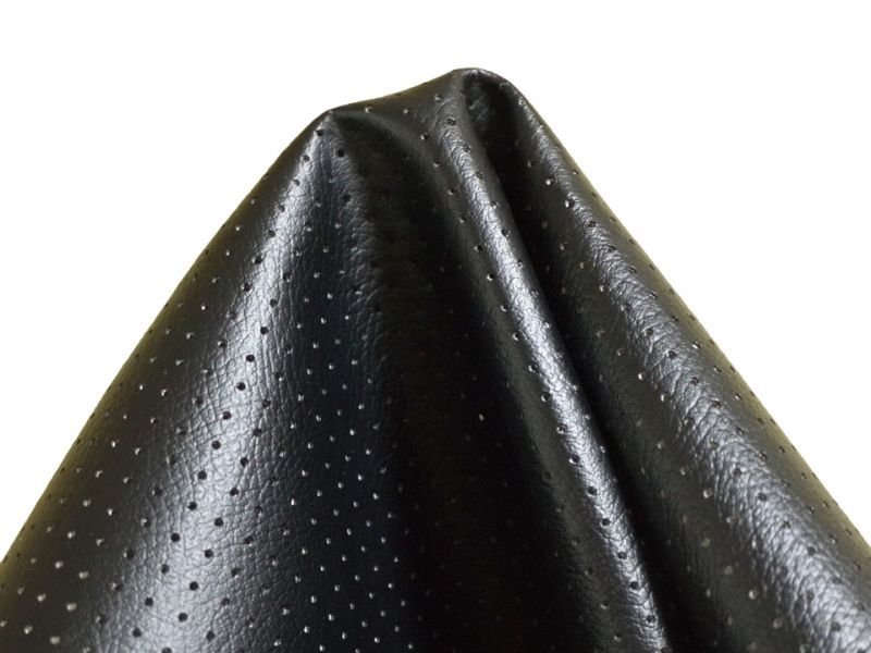画像4: 合皮レザー生地【パンチング 穴あき 難燃 広幅 黒】 (4)