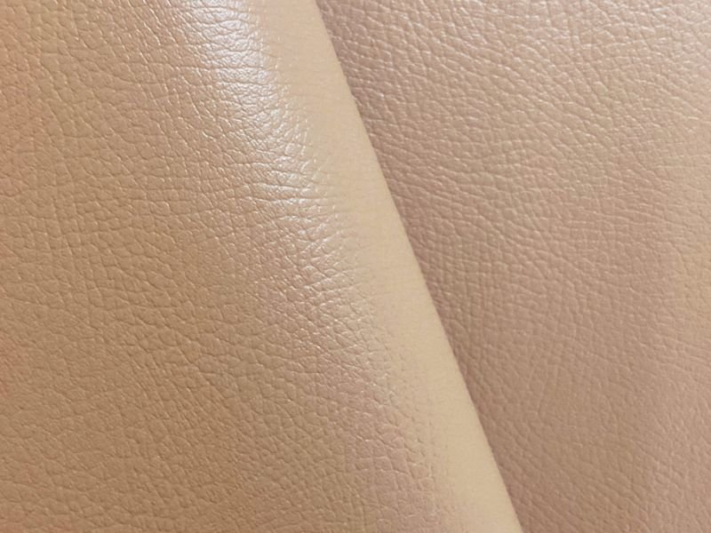 画像2: 貼るレザー（接着シール）合皮生地【難燃 広幅 濃ベージュ】 (2)