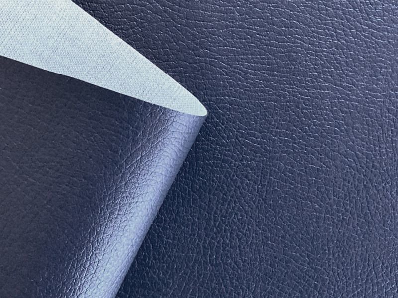 画像3: 貼るレザー（接着シール）合皮生地【難燃 広幅 紺】 (3)