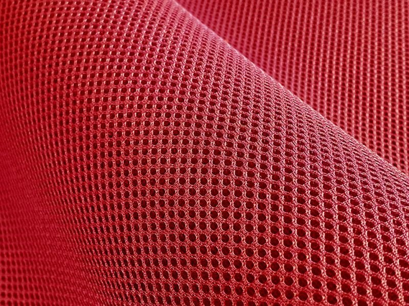 画像2: 【145×50cm単位】ダブルラッセル メッシュ ソフト 3層構造 生地【赤】 (2)